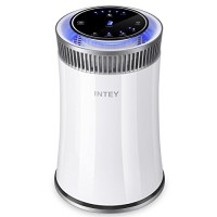 INTEY Hepa Air Purifier - 16-Inch Home Air Cleaner with Auto-Off Timer/Ions Button for Allergy Season - Removes 99.97% Allergens  Dust  Pollen  Smoke  Pet Dander (220 sq.ft/30 m²  CADR Rated 140+) - B078WSH1M2